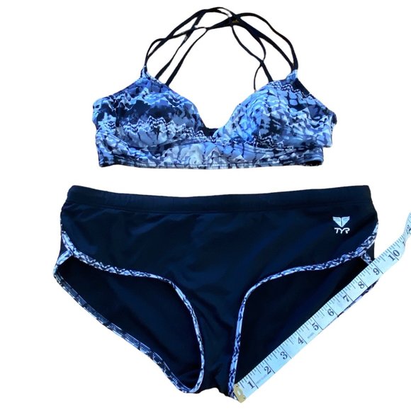 TYR Sporty Athletic Bikini Set Bralette Top M Bottom L Black - Picture 13 of 16